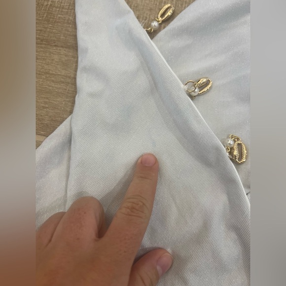 NWT BEACH BUNNY Sybil wrap one piece swimsuit in white size large - Picture 6 of 9